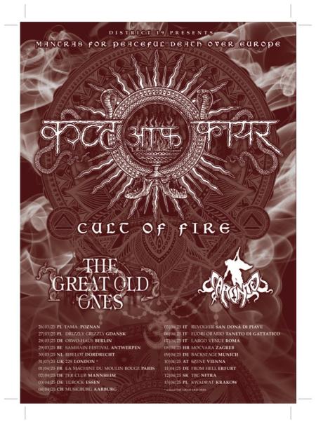 Flyer von Termin "Cult of Fire, The Great Old Ones, Caronte"