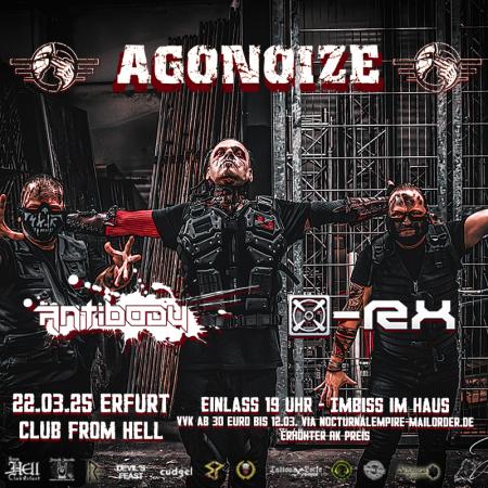 Flyer von Termin "Agonoize, x-Rx, Antibody"