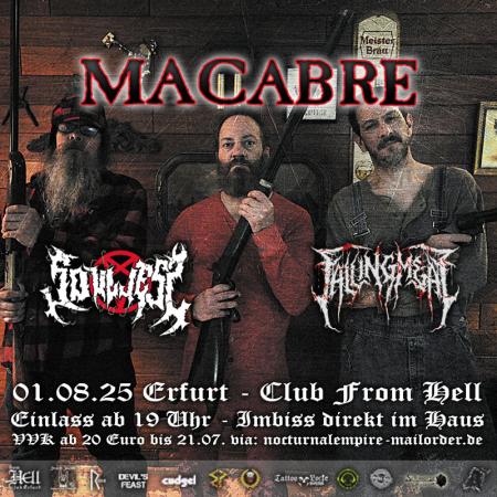 Flyer von Termin "Macabre, Falling Meat, Soulless"
