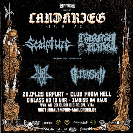 Flyer von Termin "Scalpture, Carnal Tomb, BleedSkin, Marcation"