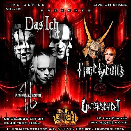 Flyer von Termin "Das Ich, Time Devils, Painbastard, Unterschicht"