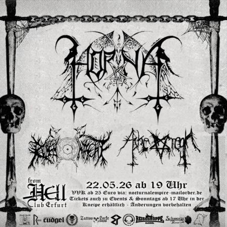 Flyer von Termin "Horna, Runenwacht, Askeregn"
