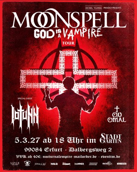 Flyer von Termin "Moonspell + Iotunn + Todomal ( Stadtgarten Erfurt )"