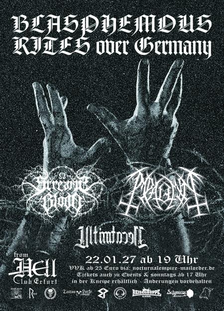 Flyer von Termin "Streams of Blood + Impalement + Ultima Necat"