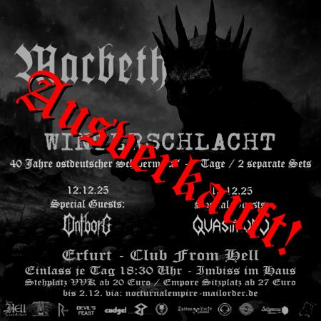 !!!Ausverkauft!!! - Flyer von Termin Ausverkauft! Macbeth - 40 Jahre Schwermetall - Tag 2
