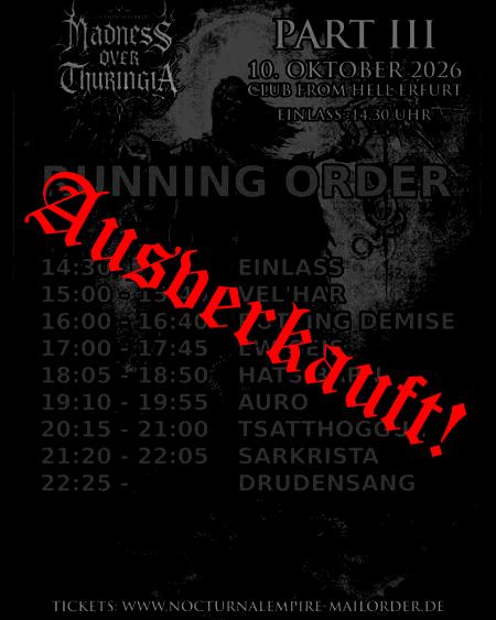 !!!Ausverkauft!!! - Flyer von Termin Madness over Thuringia III
